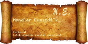 Mandler Euszták névjegykártya